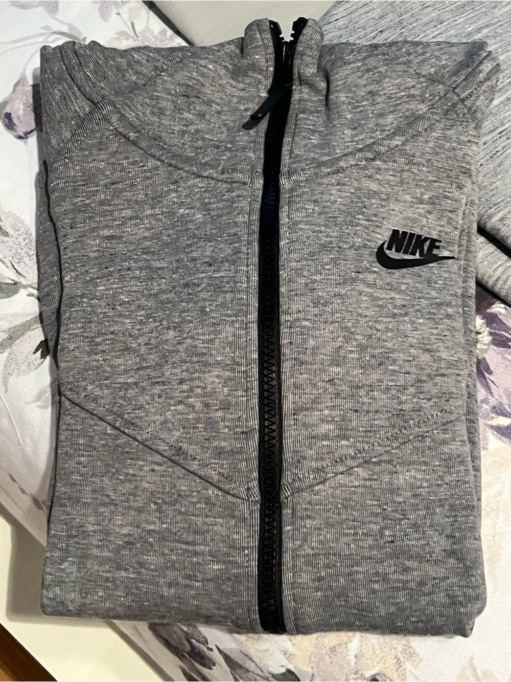 Nike Gray Sweatshirt with Red Logo Tag